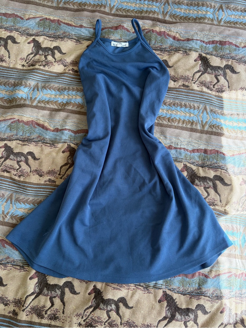 Wallflower Navy Blue Spaghetti-Strap Mini Dress